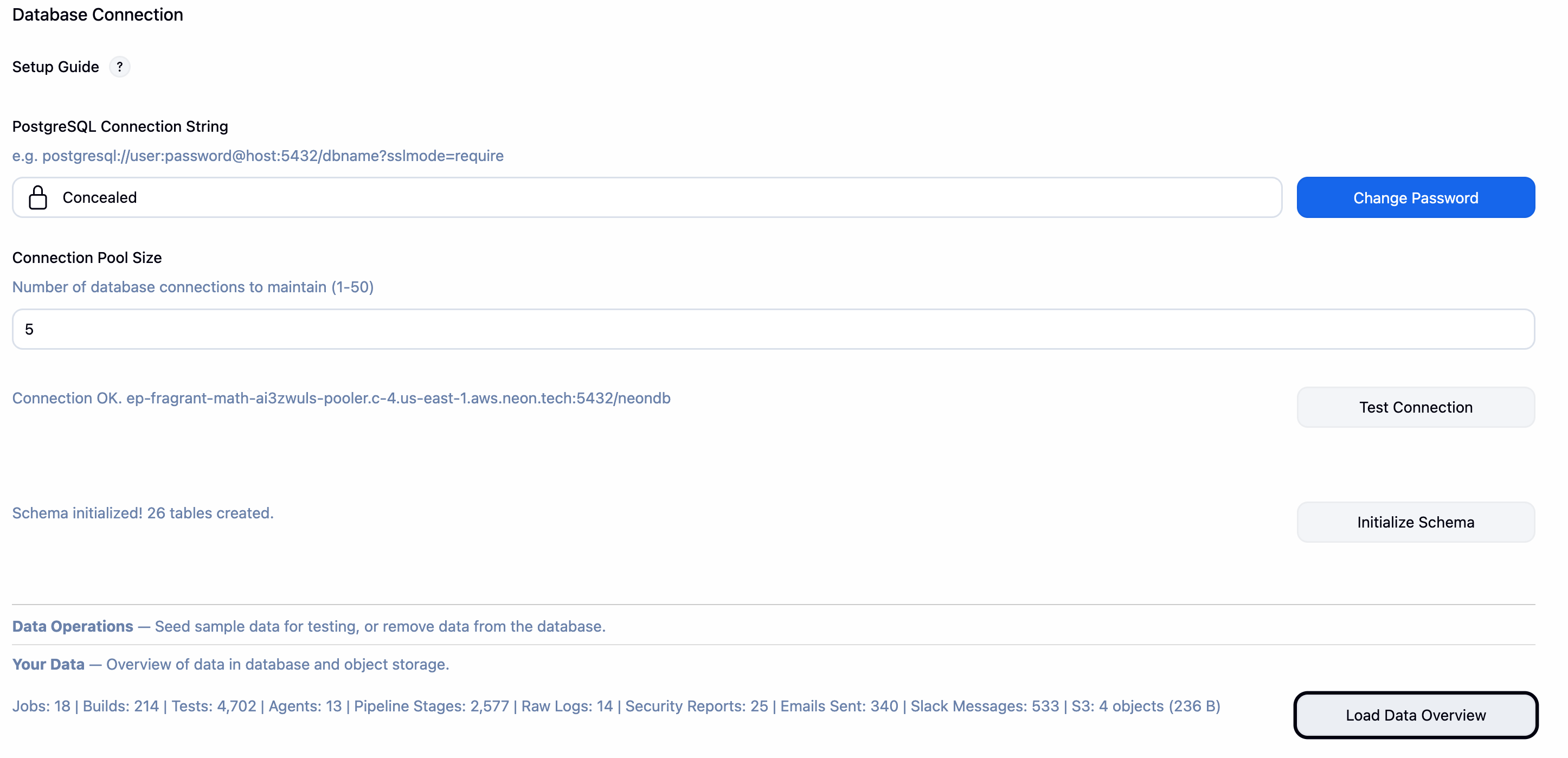 Database Connection configuration