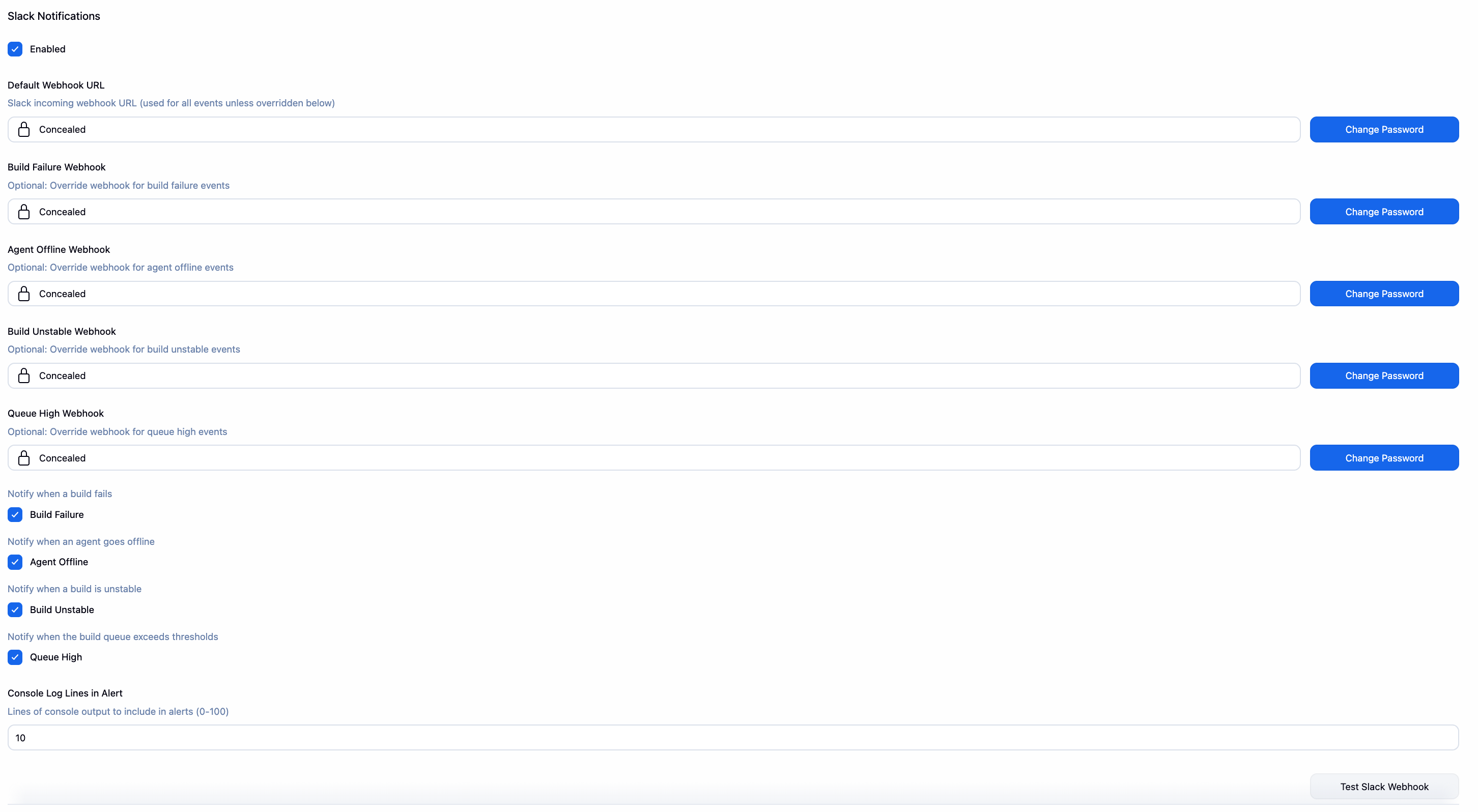 Slack Notifications configuration